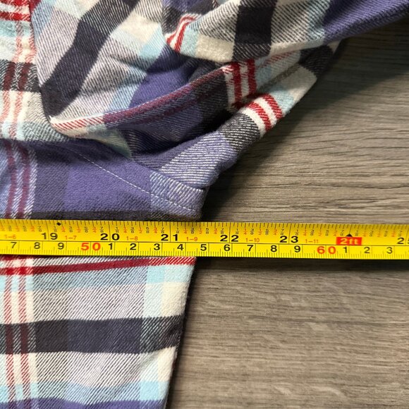 Psycho Bunny Men's Flannel Shirt - Purple Plaid - Picture 6 of 7